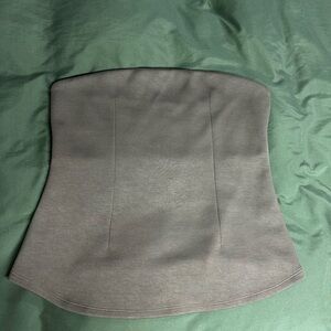 Emerson Lang Green Olive Strapless Flare Waist Tube Top